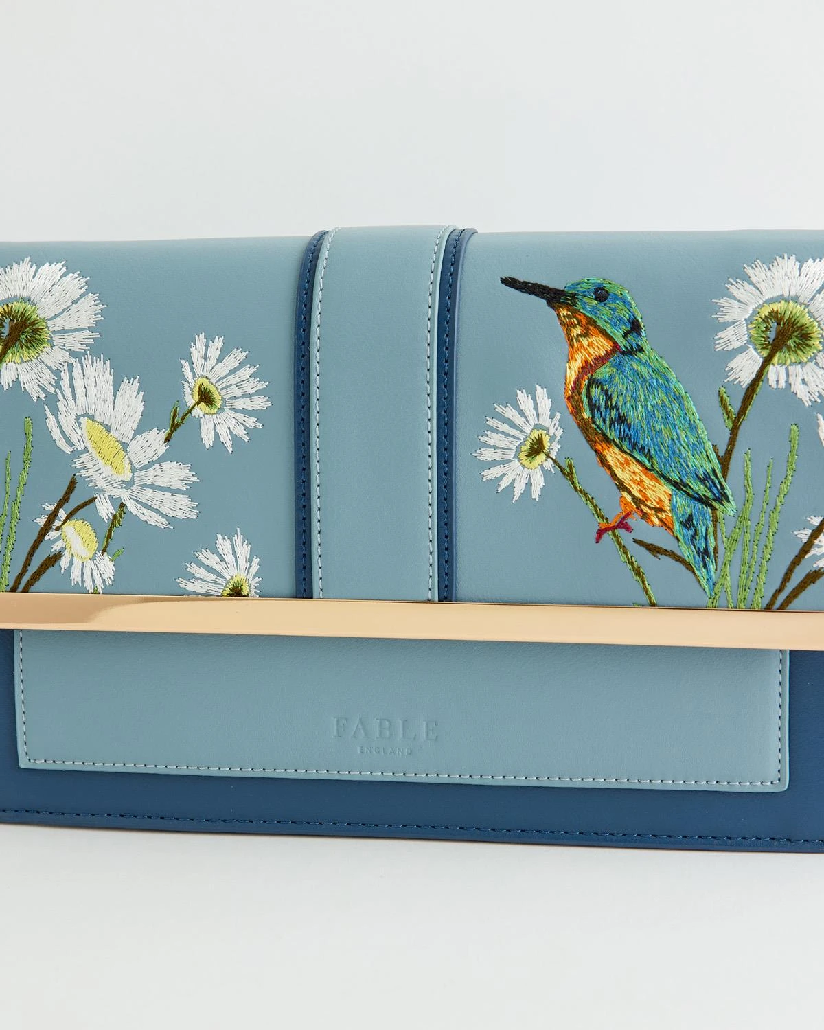 Embroidered Kingfisher Blue Cross Body Bag 8 Embroidered Kingfisher Blue Cross Body Bag - Image 8