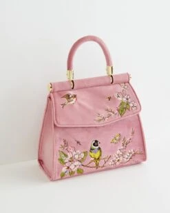 Morning Song Bird Embroidered Mini Pink Tote -Jewellery Store 02eae33e 3485 4220 9ed7 ce21c7a51bec