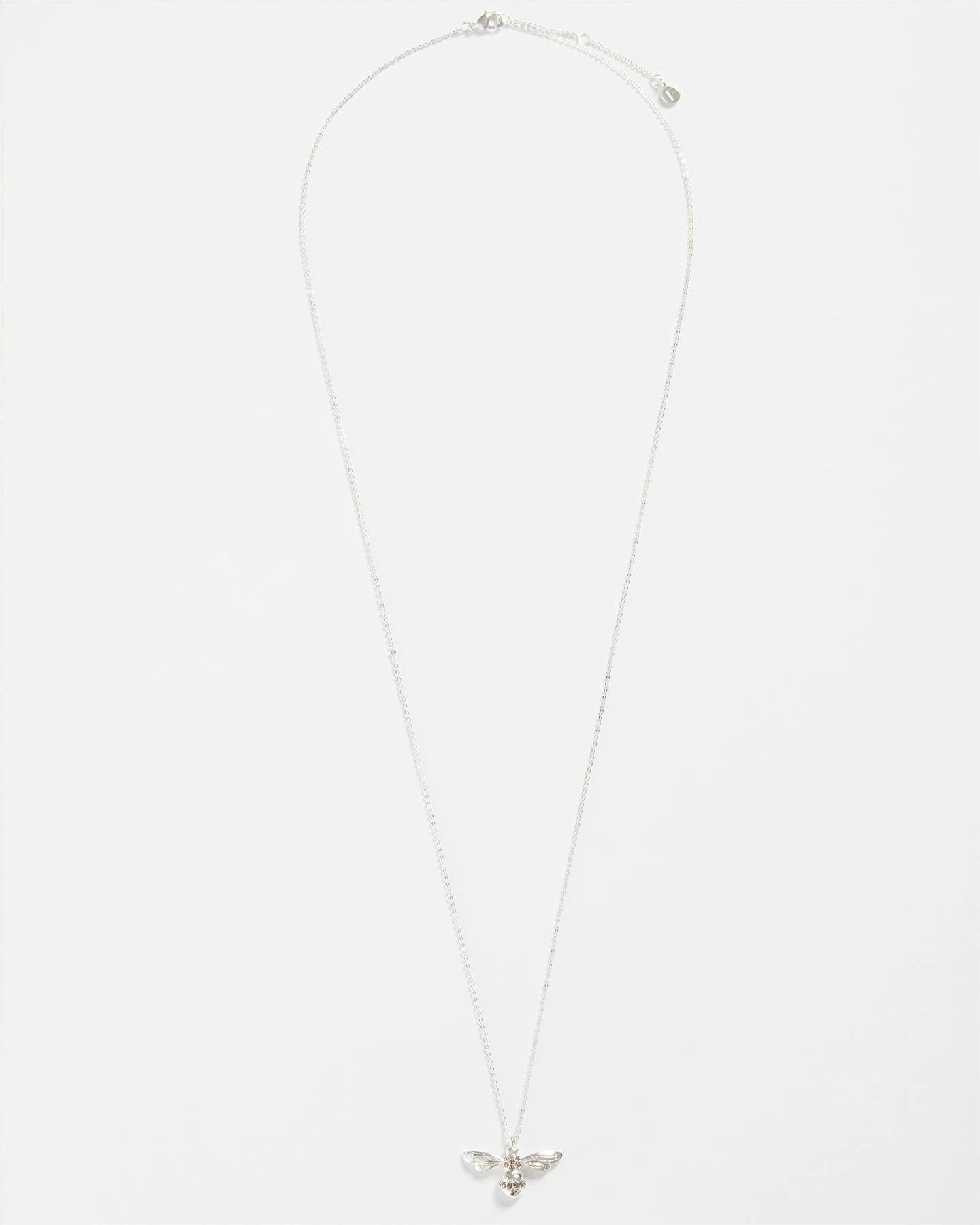 Silver Long Bee Necklace 2 Silver Long Bee Necklace - Image 2
