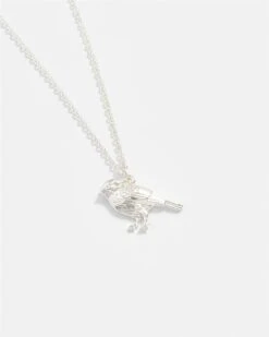 Silver Blue Tit Short Necklace