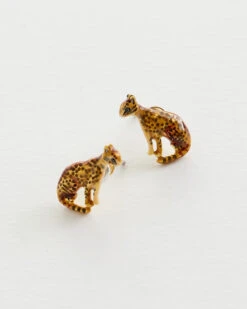 Enamel Bengal Cat Stud Earrings -Jewellery Store 40259 02