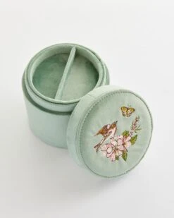 Morning Song Bird Embroidered Round Jewellery Box -Jewellery Store 47c64bf5 3790 4382 8b2a ce8625d1091b