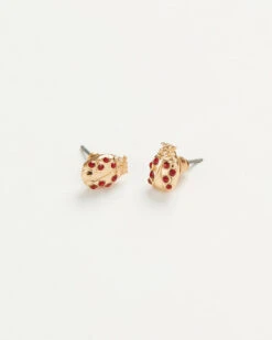 Gold Ladybird Earrings