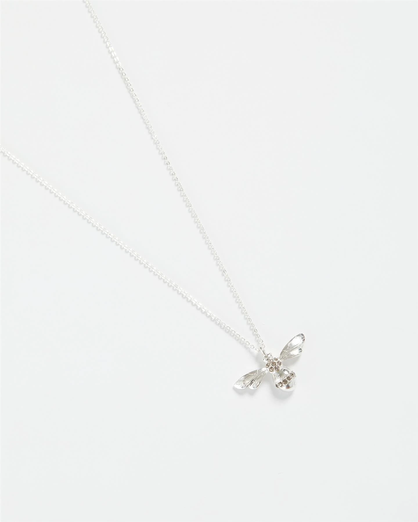 Silver Long Bee Necklace 1 Silver Long Bee Necklace