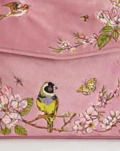 Morning Song Bird Embroidered Mini Pink Tote -Jewellery Store 97018e78 7584 47f9 abd0 eaea1ca9e651
