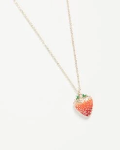 Enamel Strawberry Long Necklace