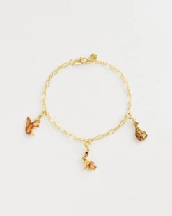 Enamel Cheeky Squirrel Charm 8 Enamel Cheeky Squirrel Charm -Jewellery Store Meadow Creatures Charm Bracelet