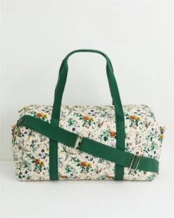 Botanical Pumpkin Quilted Weekender Bag - Ivory