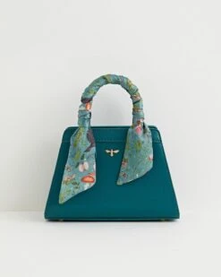 Catherine Rowe Into The Woods Small Tote - Teal -Jewellery Store catherine rowe into the woods small tote teal by fable england 40296570978548