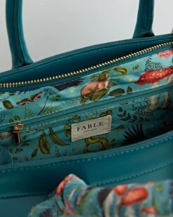 Catherine Rowe Into The Woods Tote - Teal 13 Catherine Rowe Into The Woods Tote - Teal -Jewellery Store catherine rowe into the woods tote teal by fable england 40296570847476