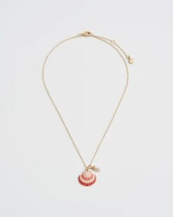 Clam Shell And Pearl Worn Gold Short Necklace 9 Clam Shell And Pearl Worn Gold Short Necklace -Jewellery Store clam shell and pearl worn gold short necklace by fable england 41314516271348