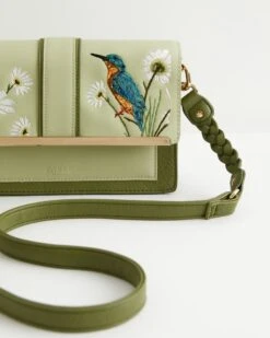 Embroidered Kingfisher Cross Body Bag -Jewellery Store embroidered kingfisher cross body bag by fable england 40292982980852