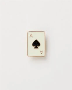Enamel Ace Of Spades Brooch