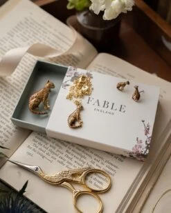 Enamel Bengal Cat Stud Earrings -Jewellery Store enamel bengal cat stud earrings by fable england 40877149552884