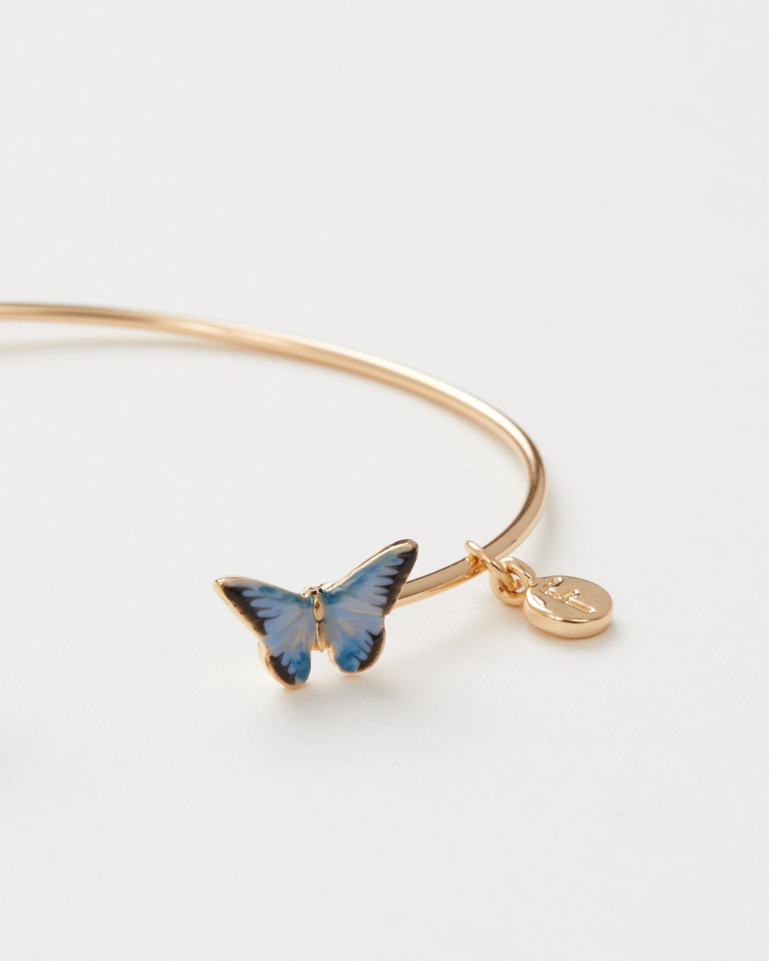Enamel Blue Butterfly Bangle 2 Enamel Blue Butterfly Bangle - Image 2