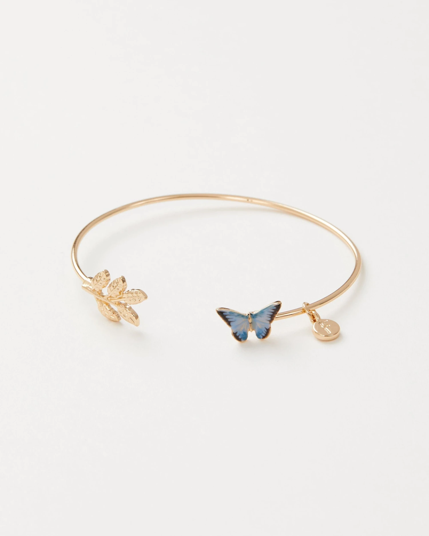Enamel Blue Butterfly Bangle 1 Enamel Blue Butterfly Bangle