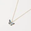 Enamel Blue Butterfly Short Necklace