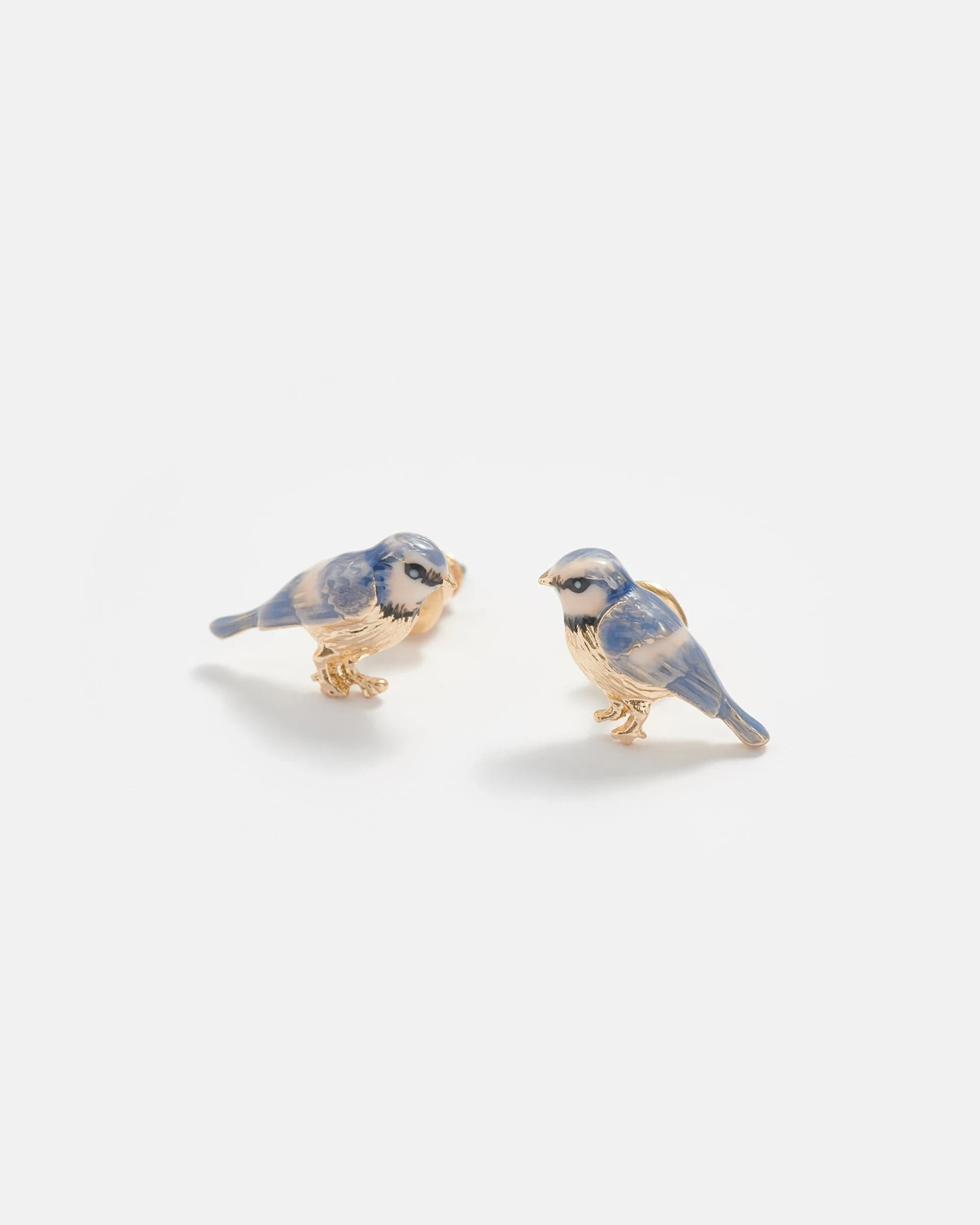 Enamel Blue Tit Stud Earrings 1 Enamel Blue Tit Stud Earrings