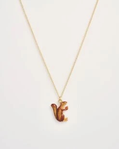 Enamel Cheeky Squirrel Short Necklace -Jewellery Store enamel cheeky squirrel short necklace by fable england 40872621605108