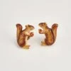 Enamel Cheeky Squirrel Stud Earrings