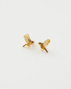Enamel Flying Robin Earrings