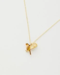 Enamel Robin Necklace