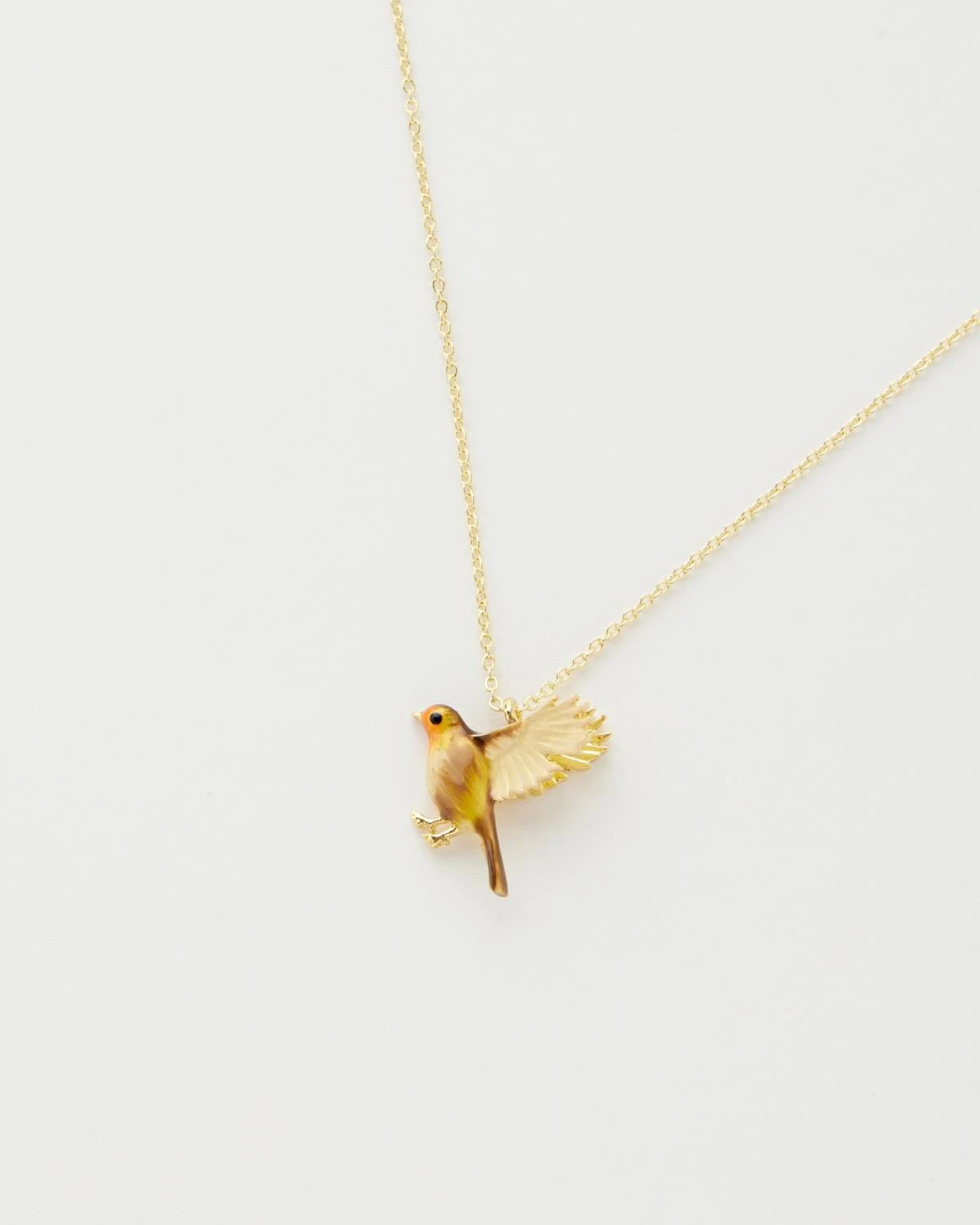 Enamel Robin Necklace 1 Enamel Robin Necklace