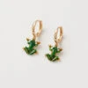 Enamel Frog Huggie Earrings