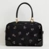 Hepsie Velvet Embroidered Bag - Black