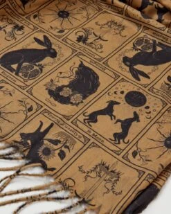 Jessica Roux Tarot Tales Heavyweight Scarf - Bronze Gold -Jewellery Store jessica roux tarot tales heavyweight scarf bronze gold by fable england 39991663526132