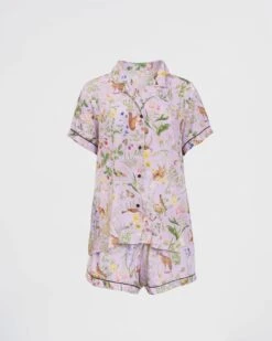 Meadow Creature Lilac Short Pyjamas -Jewellery Store meadow creature lilac short pyjamas by fable england 40877267845364