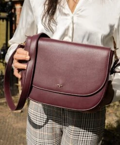 Nina Messenger Handbag - Burgundy -Jewellery Store nina messenger handbag burgundy by fable england 39941659656436
