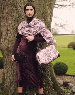 Rambling Rose Heavyweight Scarf Burgundy -Jewellery Store rambling rose heavyweight scarf burgundy by fable england 39941678072052