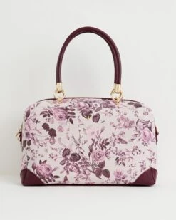 Rambling Rose Tote Bag - Burgundy