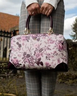 Rambling Rose Tote Bag - Burgundy -Jewellery Store rambling rose tote bag burgundy by fable england 39937879572724