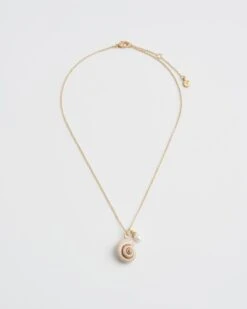 Sea Snail Shell And Pearl Worn Gold Short Necklace -Jewellery Store sea snail shell and pearl worn gold short necklace by fable england 41314516861172