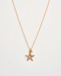 Starfish Worn Gold Short Necklace -Jewellery Store starfish worn gold short necklace by fable england 41228278431988