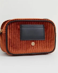 Vivianne Velvet Camera Bag - Amber Rust -Jewellery Store vivianne velvet camera bag amber rust by fable england 40296583528692