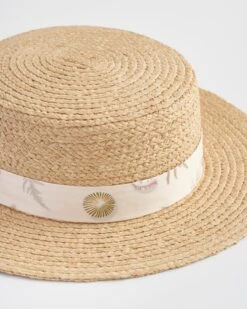Whispering Sand Vintage Sand Raffia Hat -Jewellery Store whispering sand vintage sand raffia hat by fable england 41229073088756