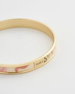 Whispering Sands Printed Gold Plated Bangle - Yellow -Jewellery Store whispering sands printed gold plated bangle yellow by fable england 41228394135796